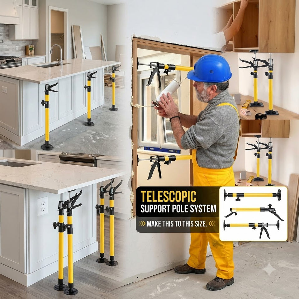 Adjustable Support Pole for Woodworking, Cabinet Jack, and Drywall Support Heavy-Duty