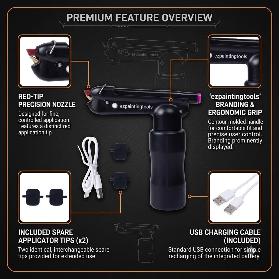 Electric Marker Spray Gun | USB Rechargeable | Pack of 1 - Airbrush Art Tool - EZ Painting Tools