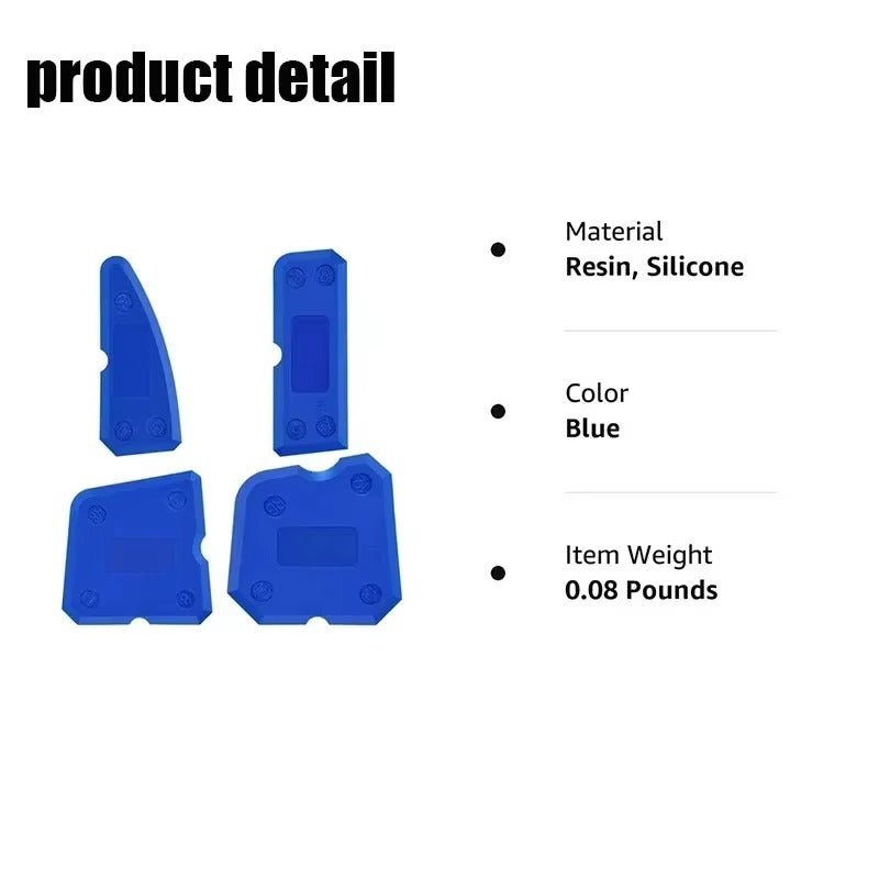 EZ 4PCS Caulk Finishing Tool Kit - Silicone Sealant Smoother & Scraper Set - EZ Painting Tools