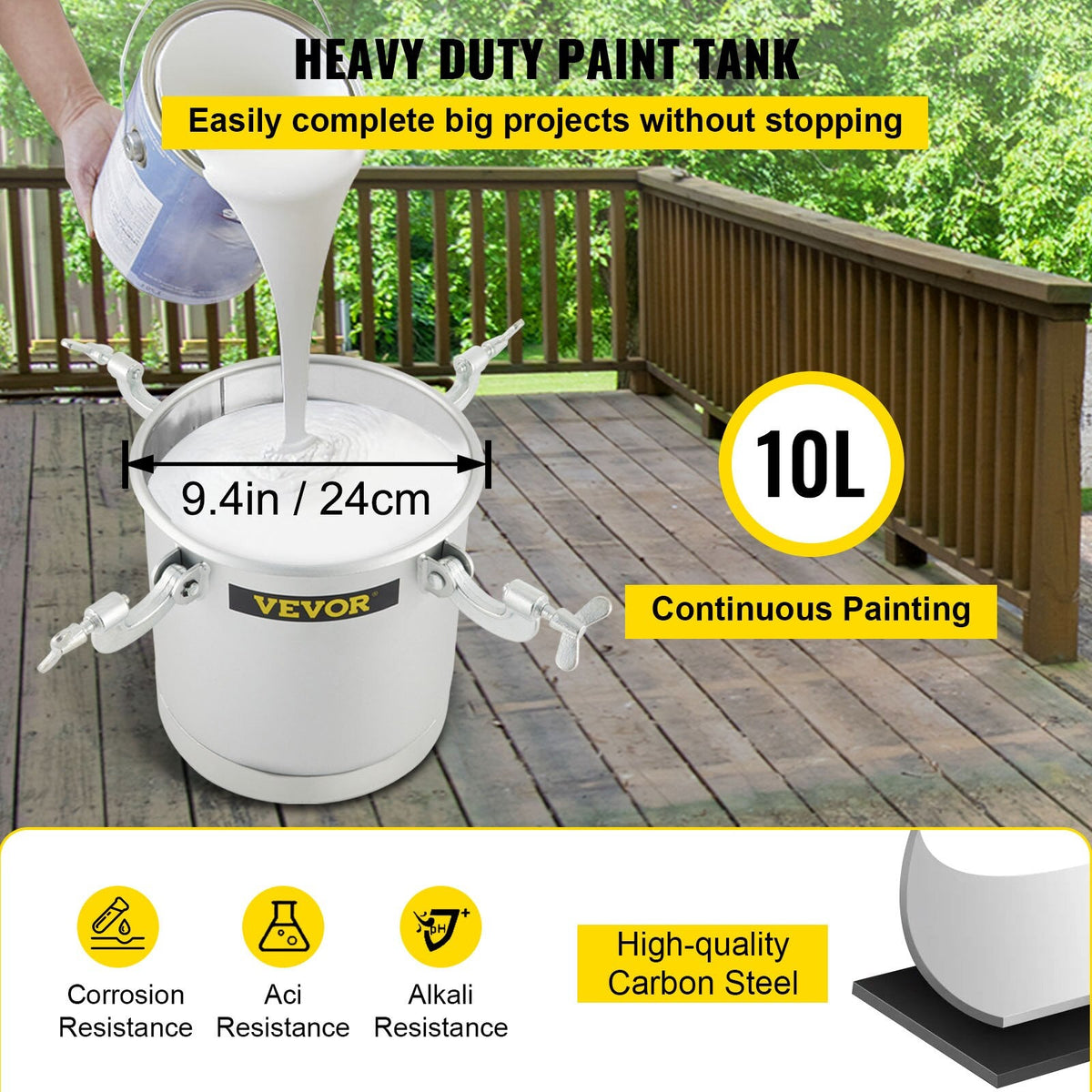 EZ 2.5Gal High Pressure Paint Paint Sprayer- 10L Capacity – EZ Painting ...
